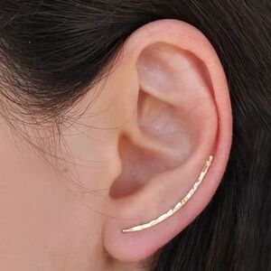 Ear Climber Crawler Cuff Earrings Costume Jewelry Gold Color Ear Pin